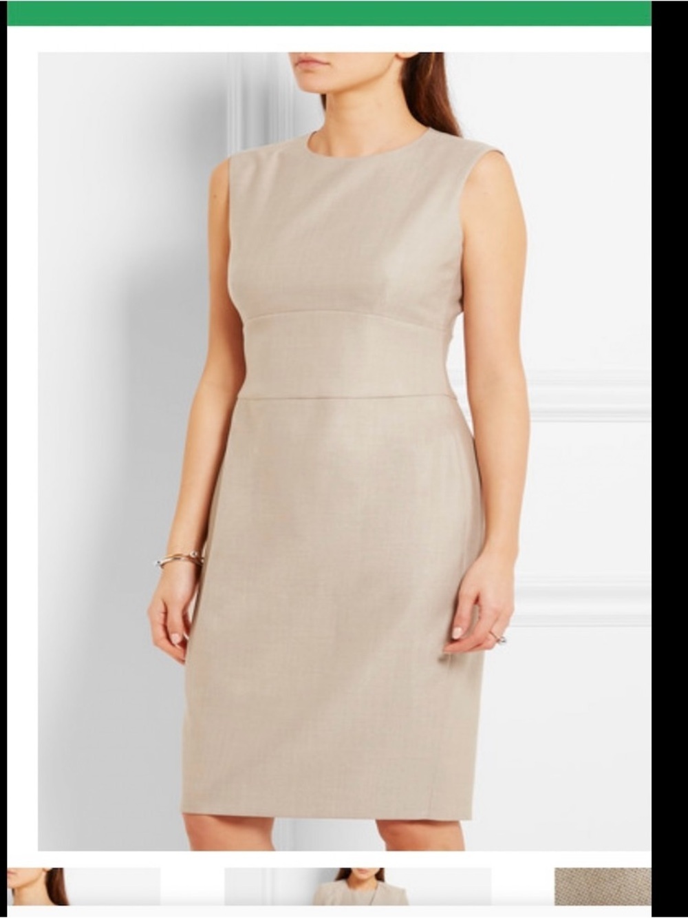 MaxMara Sleeveless Virgin Wool Beige Gang Dress